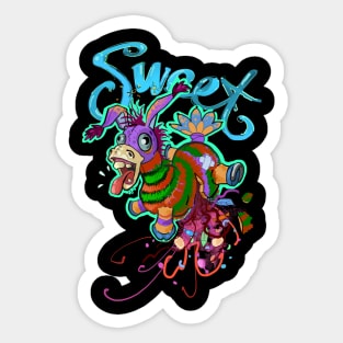 Colored Donkey Cartoon Sticker